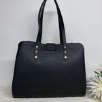 Trina Turk Purse Handbag Satchel Bag Solid Black Noir Floral Lining NWT Photo 1