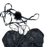 For Love & Lemons NWT  Women’s Black Melody Mini Dress Size Medium and necklace Photo 4