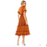 Mac Duggal NWT  Flutter Sleeve Tiered Skirt Midi Dress Photo 4