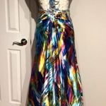 Tony Bowls París Colorful Vintage y2k Draped Gown Beaded CutOff Rhinestone High Low Embellished Coquette Coastal Tropical Designer Luxury Jewel Formal Evening Prom Photo 4