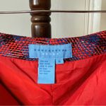 Vintage Woven Silk Tweed Plaid Pencil Skirt Red Size 16 Photo 5