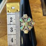 Natural Honey Opal Sterling Silver Cocktail Ring Size 7 Photo 6