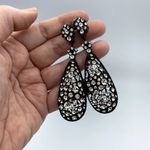 Amrita Singh  Austrian Crystal Jet Black Crystal Earrings Photo 5