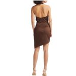 Elliatt  Dress Size Small Chocolate Brown NWT Camo Asymmetrical Satin Halter Photo 1