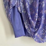 Luna Purple Floral High Neck Flowy Ruffle Dress L Photo 4