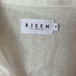 Risen  Los Angeles White Linen Blend Relaxed Fit Blouse Photo 7