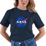Delta NASA Logo Space T-Shirt Blue Graphic Medium navy blue short sleeve unisex Photo 0