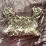 ZARA White floral  cropped blouse  Photo 1