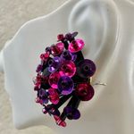 Statement Sputnik Burst Earrings – Pink & Purple Sequins Photo 2