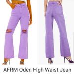 AFRM Oden High Waist Jean Flare Leg Distressed Purple NEW Women's Lavender Jeans Size 26 Photo 1