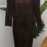 Peruvian Connection  Brown Denim Vintage safari‎ dress 2 Photo 0