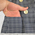 70s Vintage Navy Plaid Double Breasted Crop Deadstock Blazer Jacket Size 10 Blue Photo 5