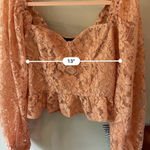 VICI BLUSH CROPPED LACE PEPLUM BLOUSE - BLUSH-SIZE MEDIUM🩷 Photo 10