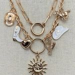 Western Sunburst Charm Necklace Set Gold Photo 0