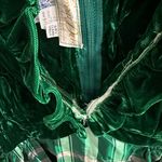 Vintage Lorrie Deb Emerald Green Velvet Plaid Maxi Dress Emma Bridgerton 9/10 Photo 4