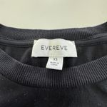 Evereve Shirt Womens XS Black Puff Sleeve Lace Contrast Knit Top Pullover Photo 4