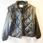 Pistola Callista Puffer Jacket w/ Removable Sleeves Black Faux Leather Sz XL NWT Photo 10