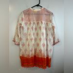 Roberta Roller Rabbit  for Gorsuch White/Orange Silk/Cotton Tunic Blouse Medium Photo 4