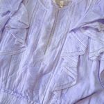 Love Shack Fancy NWT Natasha Mini in Violet Splash Hand Dye Ruffle Cotton Dress L Photo 3