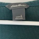 Eddie Bauer  Women’s Teal L Long Sleeve Thermal Scooped Neckline Buttoned Top Photo 5