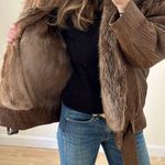 Vintage 1980s Flemington Furs Oversized Leather and Fur Winter Coat Size L Photo 4