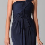 BCBGMAXAZRIA BCBG Palais Navy One Shoulder Cocktail Dress old money quiet luxury festive Photo 0