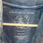 Michael Leu Collection vintage art to wear Cat button down patch vest top 1x Blue Photo 1