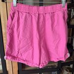 Anthropologie SUNDRY shorts high waisted barbie pink performance hiking activewear workout Photo 1