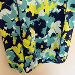 Title Nine  Floral Athletic Dress Blue Green Yellow Sleeveless Zip Back Pockets Photo 6