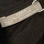 ZARA W&B Collection Womens V-Neck Cap Sleeve Midi T-Shirt Dress Black Small Photo 4