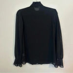 Bailey44 BAILEY / 44 Black Sheer Ruffle Long Sleeve Blouse Womens Small​ Photo 1