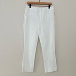 Maeve Anthropologie  Essential Slim Kick Flare Pants white cotton-blend Size 8 Photo 3