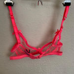 L’Agent Agent Provocateur neon melon bright pink lace mesh‎ bra 32A kisses lips Size undefined Photo 7