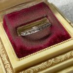 10K White Gold Round Diamond Wedding Anniversary Stackable Band Ring Size 7.25 Silver Photo 1