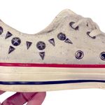 Converse RARE  Silver Studded White Sneakers Shoes Punk Biker 6 Photo 3