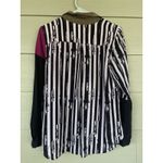 Nicole Miller Artelier Wearable Art Stripe Colorblock Silk Shirt Blouse Shirt M Photo 1