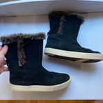 Toms Vista Faux Fur Lined Suede Black Pull On Boots Size 8 Photo 2