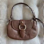 Banana Republic Chocolate Brown Pebbled Leather Silver Ring Mini Bag Purse Photo 3