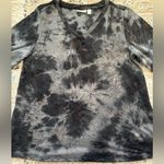 LOGO By Lori Goldstein LOGO‎ Lounge Lori Goldstein Brushed Tie-Dye V-Neck Long Sleeve Top Black Size M Photo 3