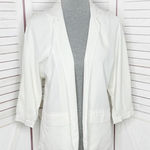 Chico's  Lightweight Open Front Blazer Jacket Ivory Small Photo 0