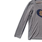 Life is Good Notre Dame Long Sleeve Gray V-Neck Tee Shirt Photo 2