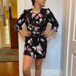 Silence + Noise Anthropologie Black Ruffle Front Long Sleeve Mini Dress Sz L Photo 2