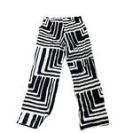 H&M Women's Size 8 Geometric Wide-Leg Pants Black & White Casual Photo 1