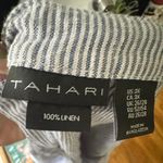 Tahari  Blue & White Striped Linen Blend V-Neck Tunic Dress 3X Photo 5