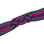 1990s Vintage Woven Braided Colorful Belt Pink Purple Green Black Photo 0