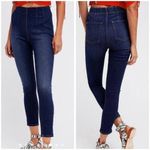 Free People Ultra High Rise Dark Wash Pull On Skinny Stretch Jeans Photo 3