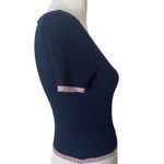 Lulus  Ribbed Knit Crop Top Size S Blue Baby Tee Striped Minimalist Soft‎ Girl Photo 7