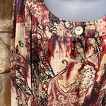 Rebecca Malone Flowy Fall Lined Pullover Blouse Women’s 2X Earth Tones Photo 3