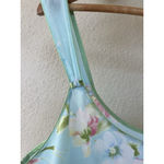 Oscar de la Renta VTG Pink Label Blue Floral Bow Maxi Slip Dress Pastel Feminine Photo 2