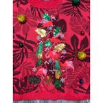 Ugly Christmas Sweater Women's XXL Red Flamingo Parrot Tropical Holiday Knit Photo 2